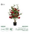 GloboStar® Artificial Garden RED ROSES 21070 Τεχνητό Διακοσμητικό Δέντρο Τριανταφυλλιά Μ50 x Π50 x Υ90cm